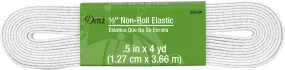 1/2" Non-Roll Elastic, White