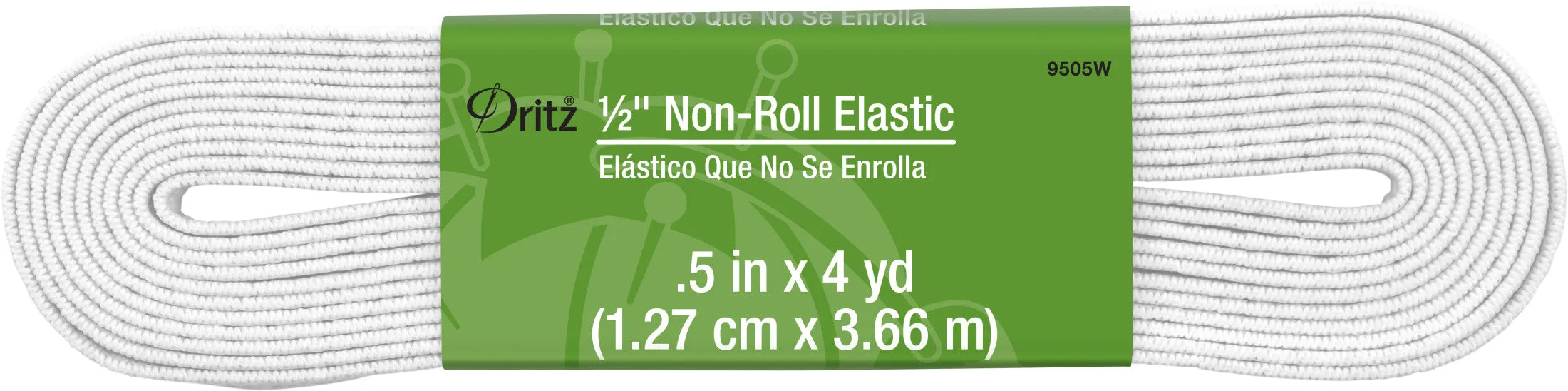 1/2" Non-Roll Elastic, White