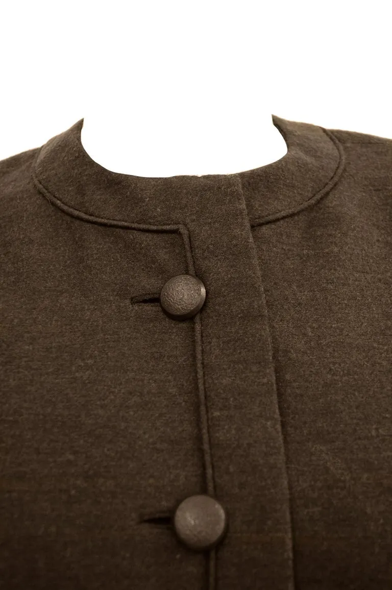 1950s Christian Dior Espresso Brown Wool "New Look" Skirt Suit