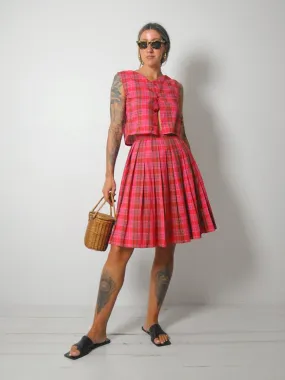 1950's Plaid 2 Piece Skirt Set