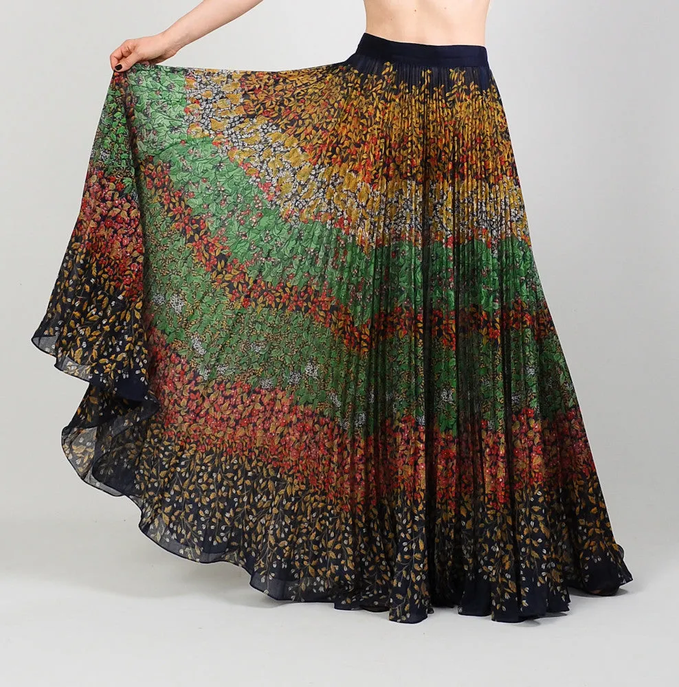 70s Bohemian Gauze Maxi Skirt