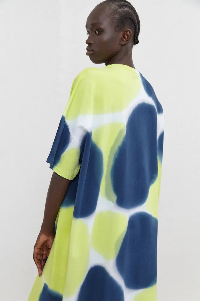 Adele Maxi Shift Dress - Navy/Lime/Green