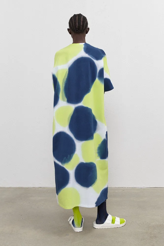 Adele Maxi Shift Dress - Navy/Lime/Green