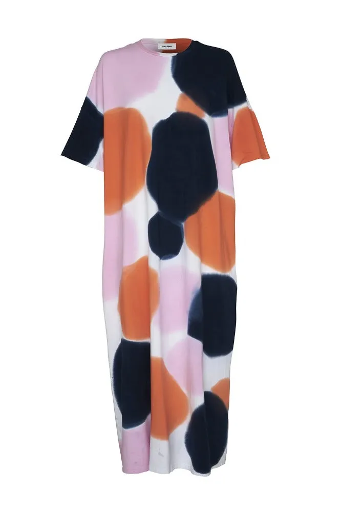 Adele Maxi Shift Dress - Orange/Navy/Pink