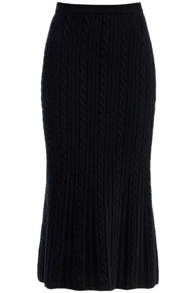 Alessandra Rich Knitted Midi Skirt With Cable Knit