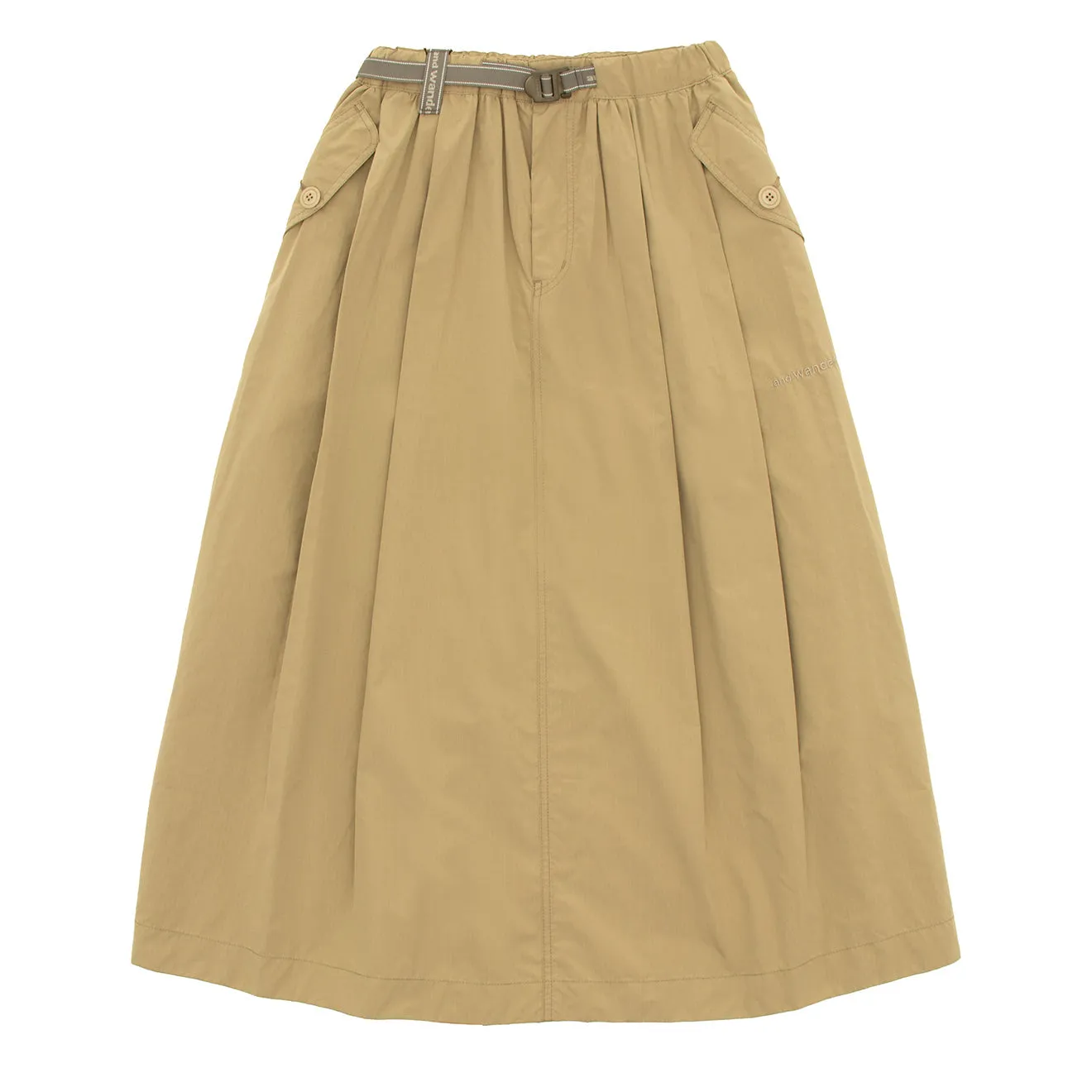 And Wander Womens Oversized Cargo Skirt Light Beige