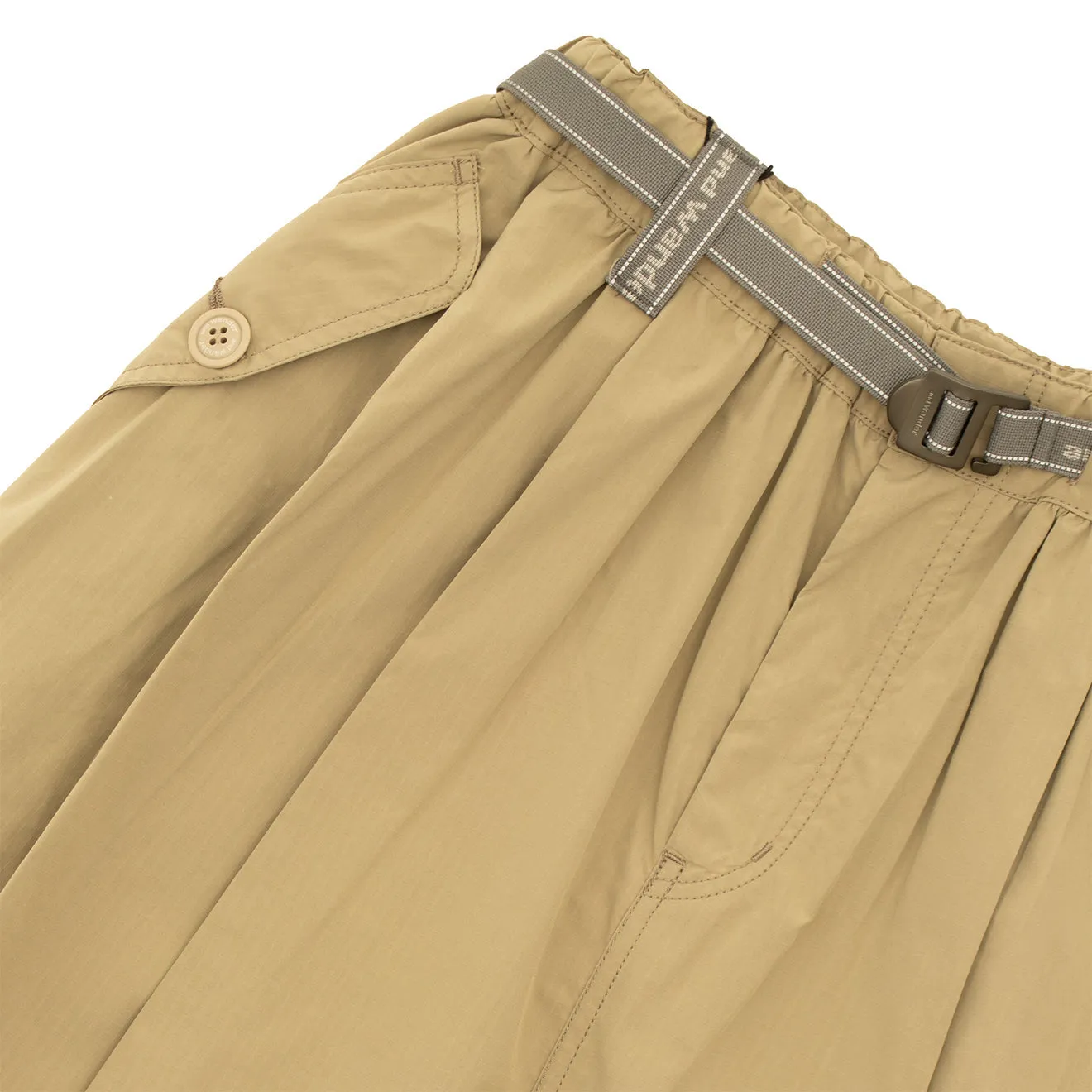 And Wander Womens Oversized Cargo Skirt Light Beige