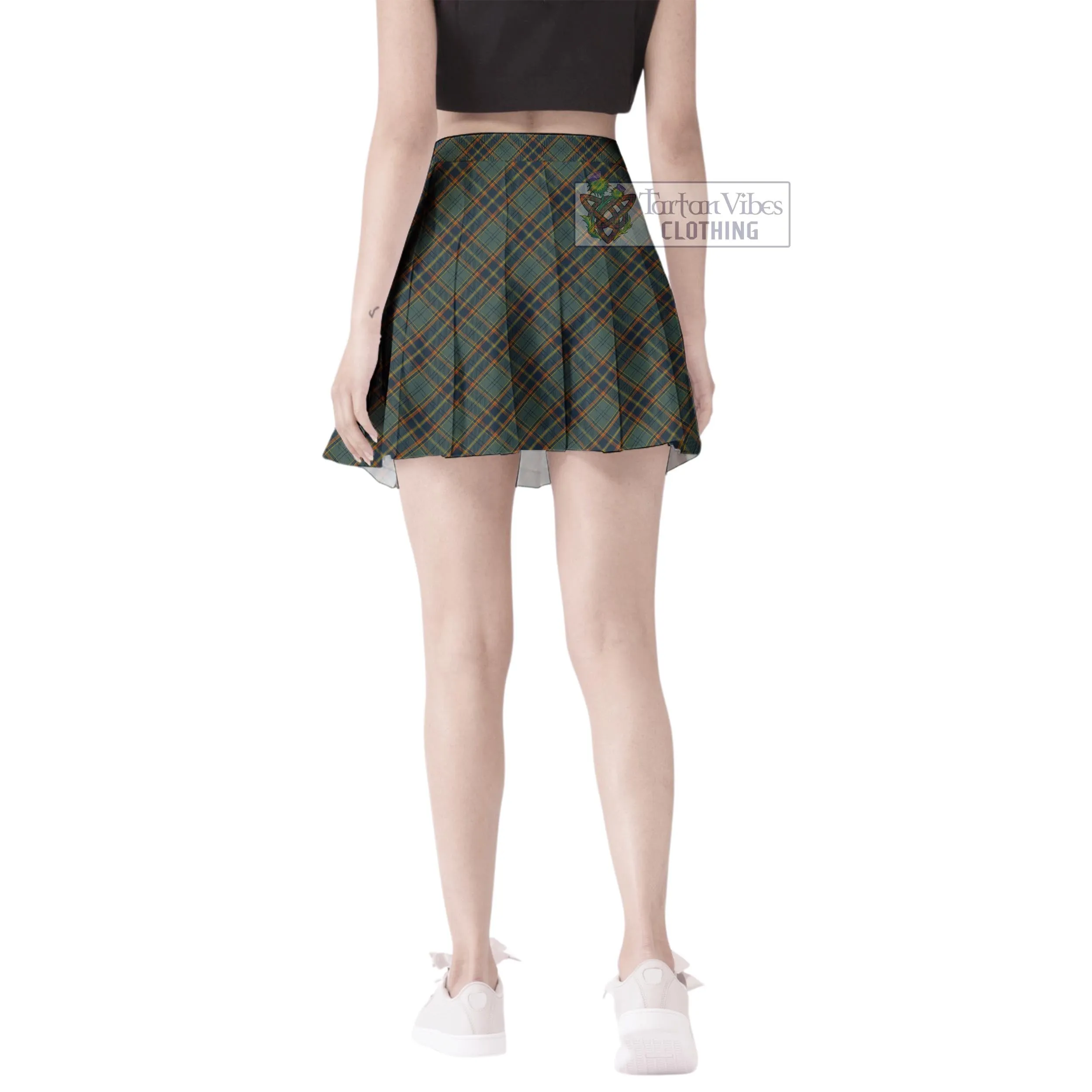 Antrim County Ireland Tartan Women's Plated Mini Skirt