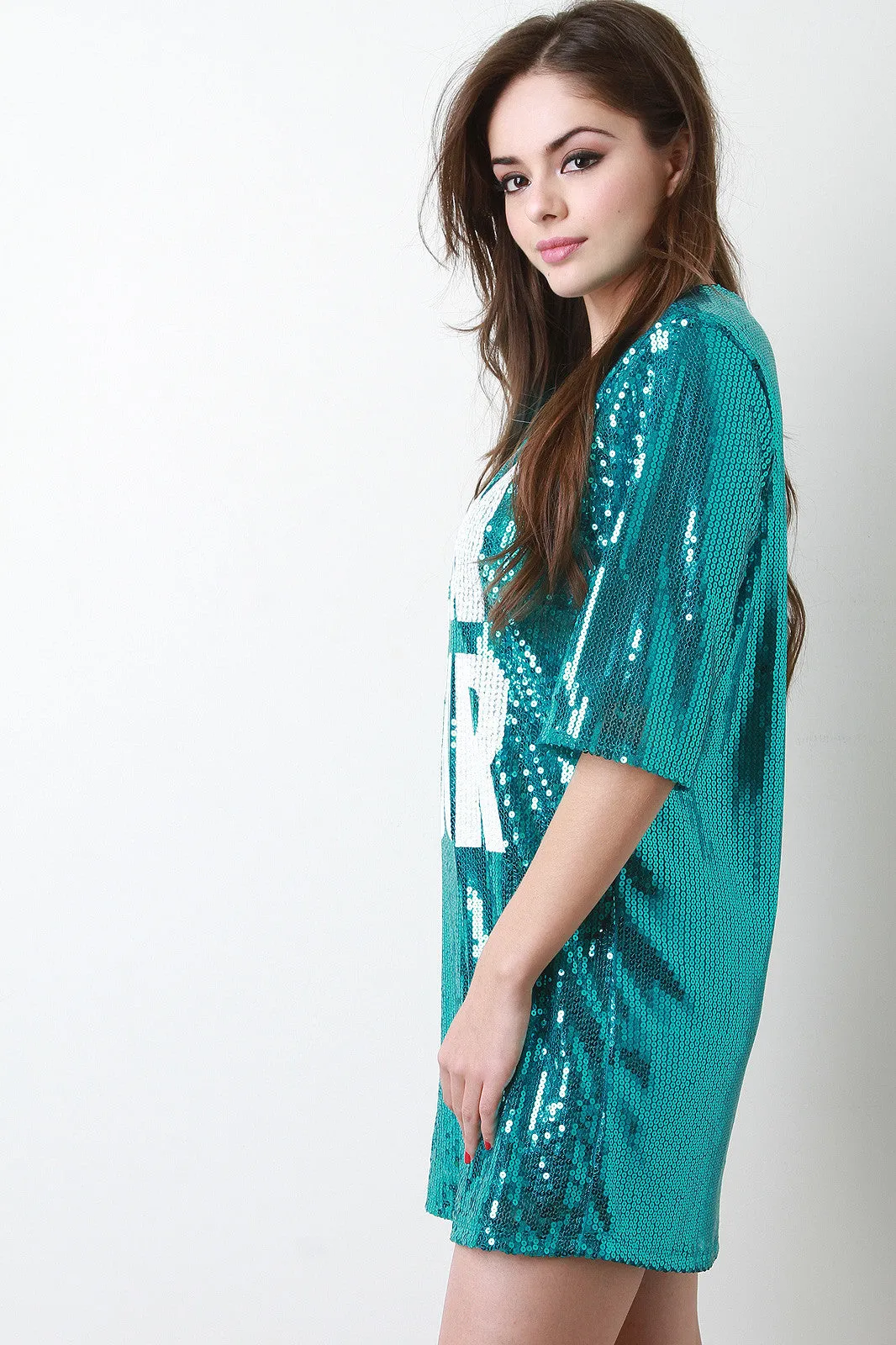 Bon Jour Sequin Boxy Shift Dress