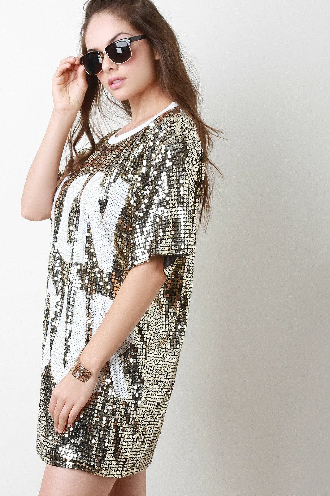 Bon Jour Sequins Shift Dress