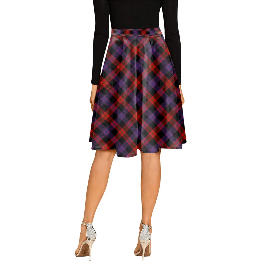 Broun Modern Tartan Melete Pleated Midi Skirt