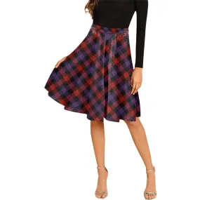 Broun Modern Tartan Melete Pleated Midi Skirt