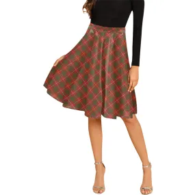 Bruce Modern Tartan Melete Pleated Midi Skirt