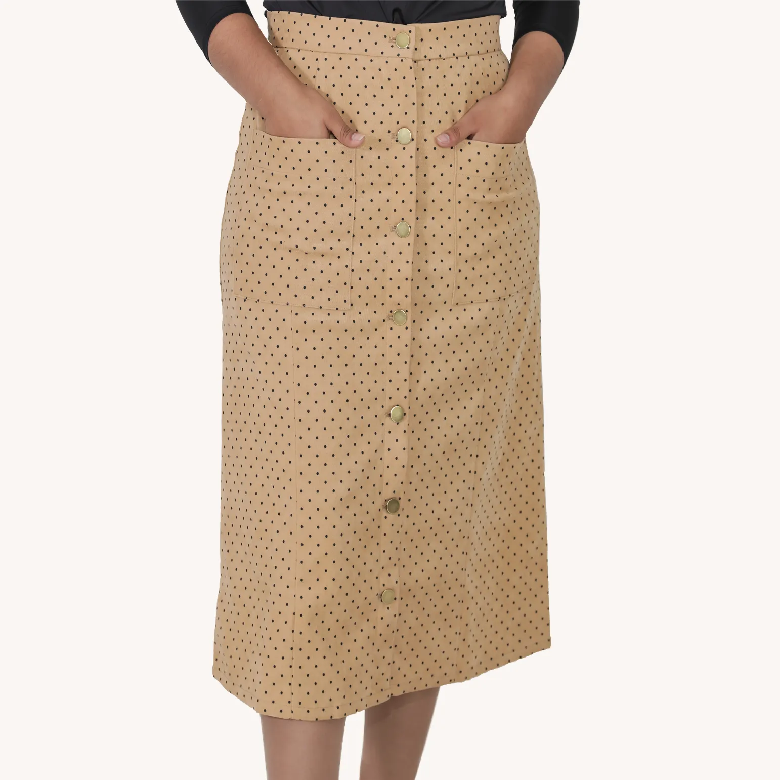 Button Down Midi Skirt