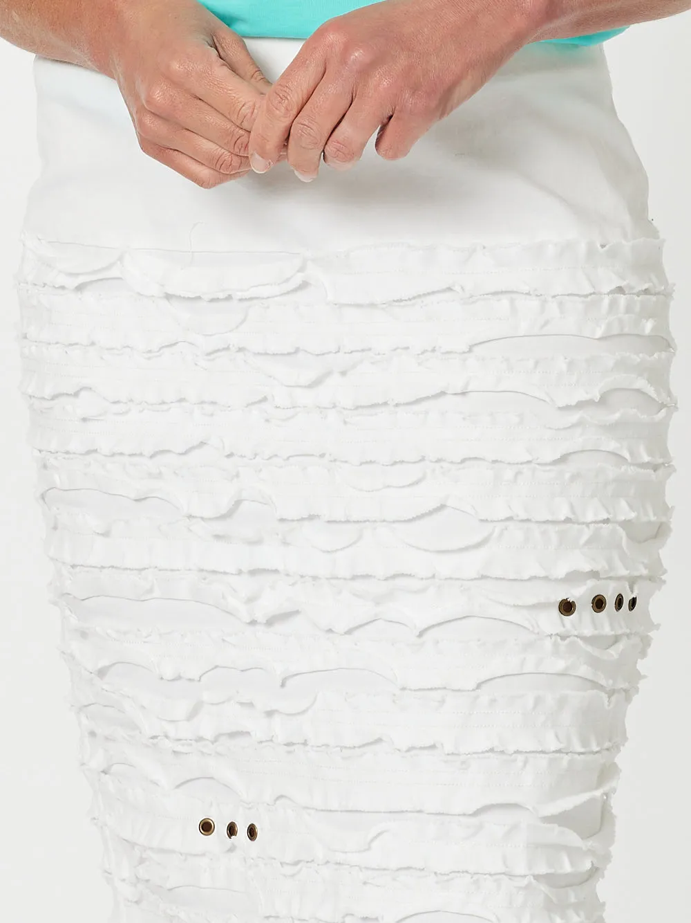 Charlie Stitched Detail Skirt - White