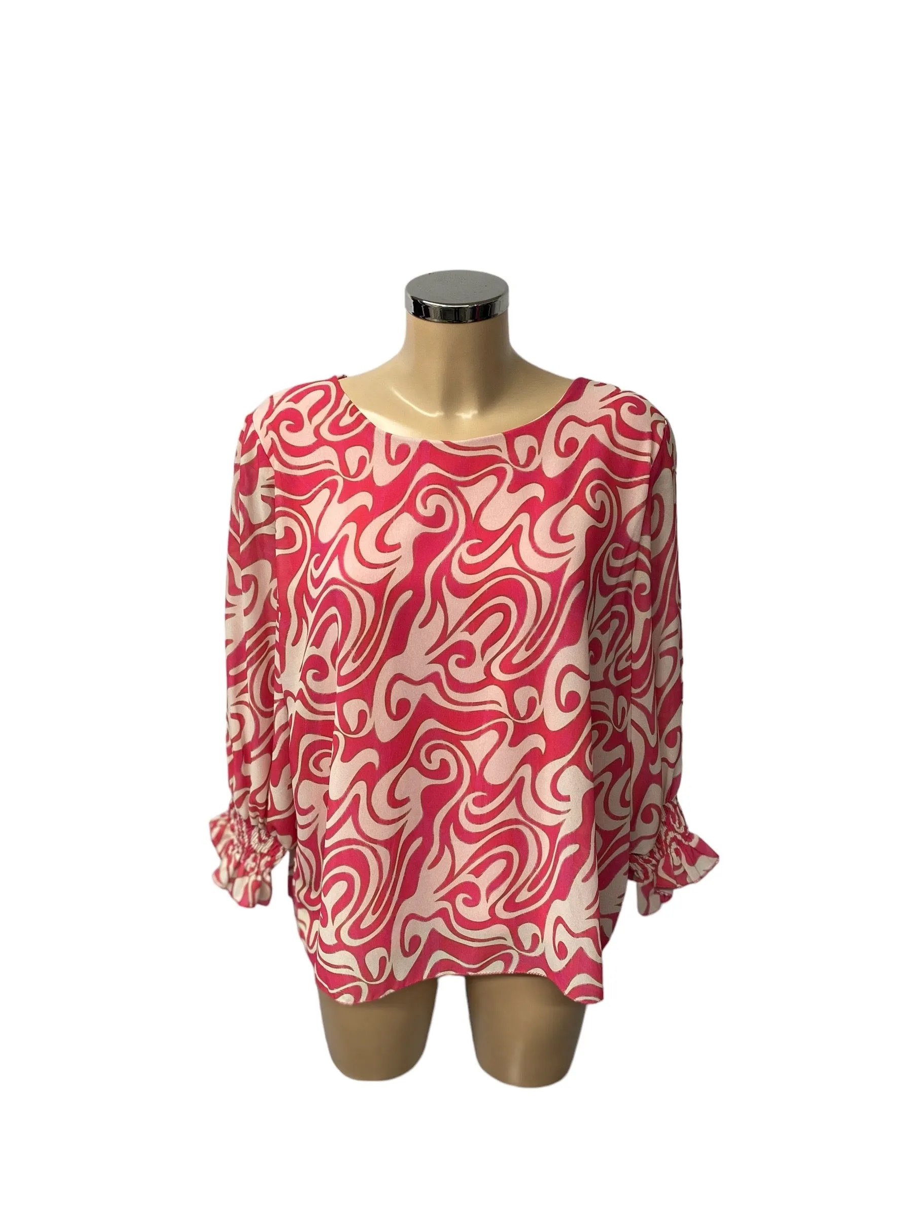 Chiffon Blouse Swirl Print ( 3 Colours )