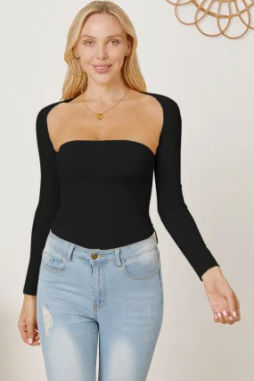 Cutout Raglan Sleeve Bolero and Tube Top