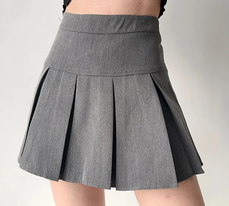 deanwangkt - Academia High-Waisted Pleated Skirt