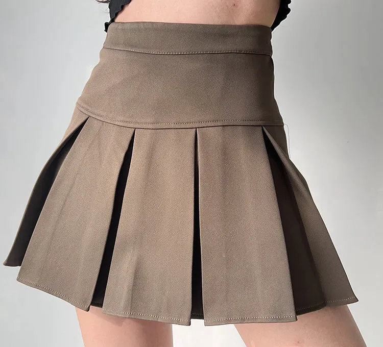 deanwangkt - Academia High-Waisted Pleated Skirt