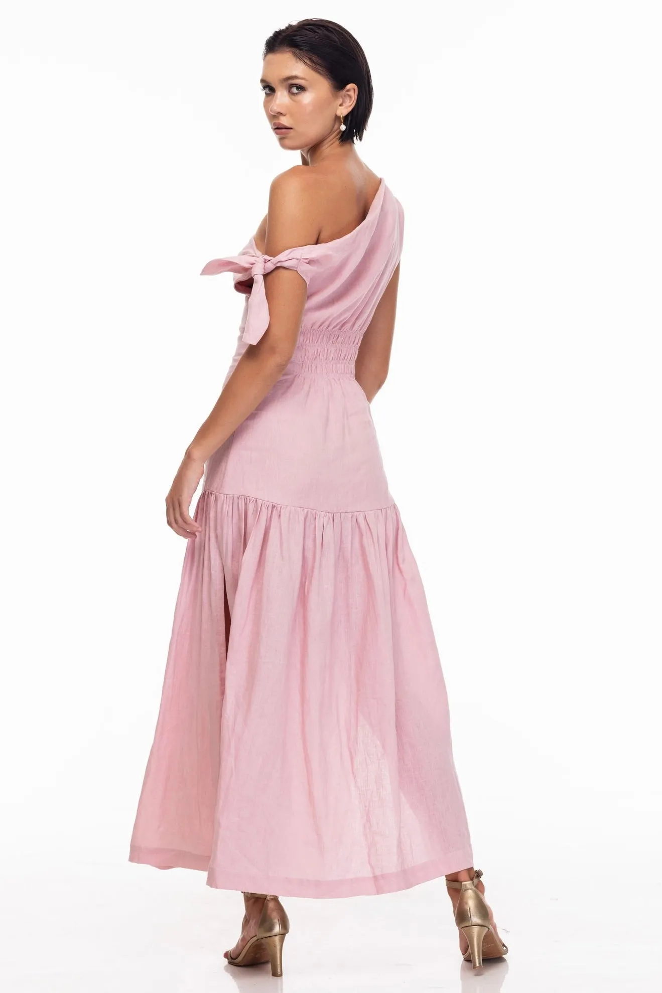 Dhalia Adore Pink Off Shoulder Maxi Dress