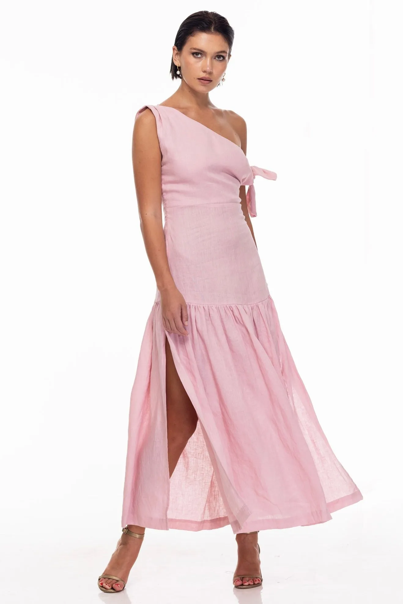 Dhalia Adore Pink Off Shoulder Maxi Dress