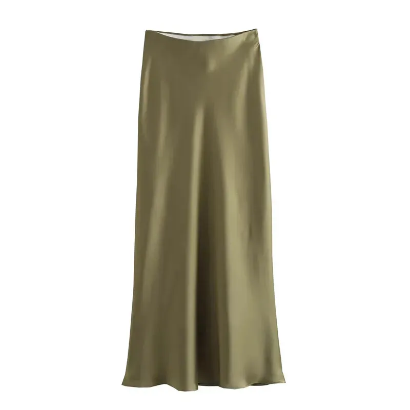 Eliza Satin Women's Midi Skirt