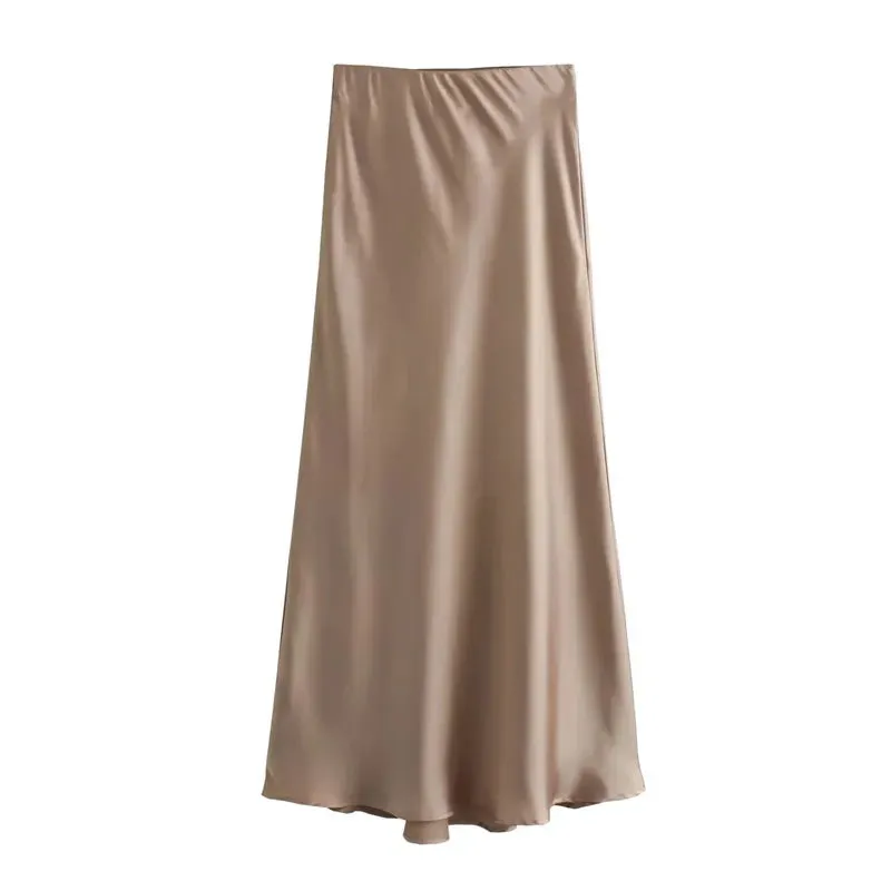 Eliza Satin Women's Midi Skirt