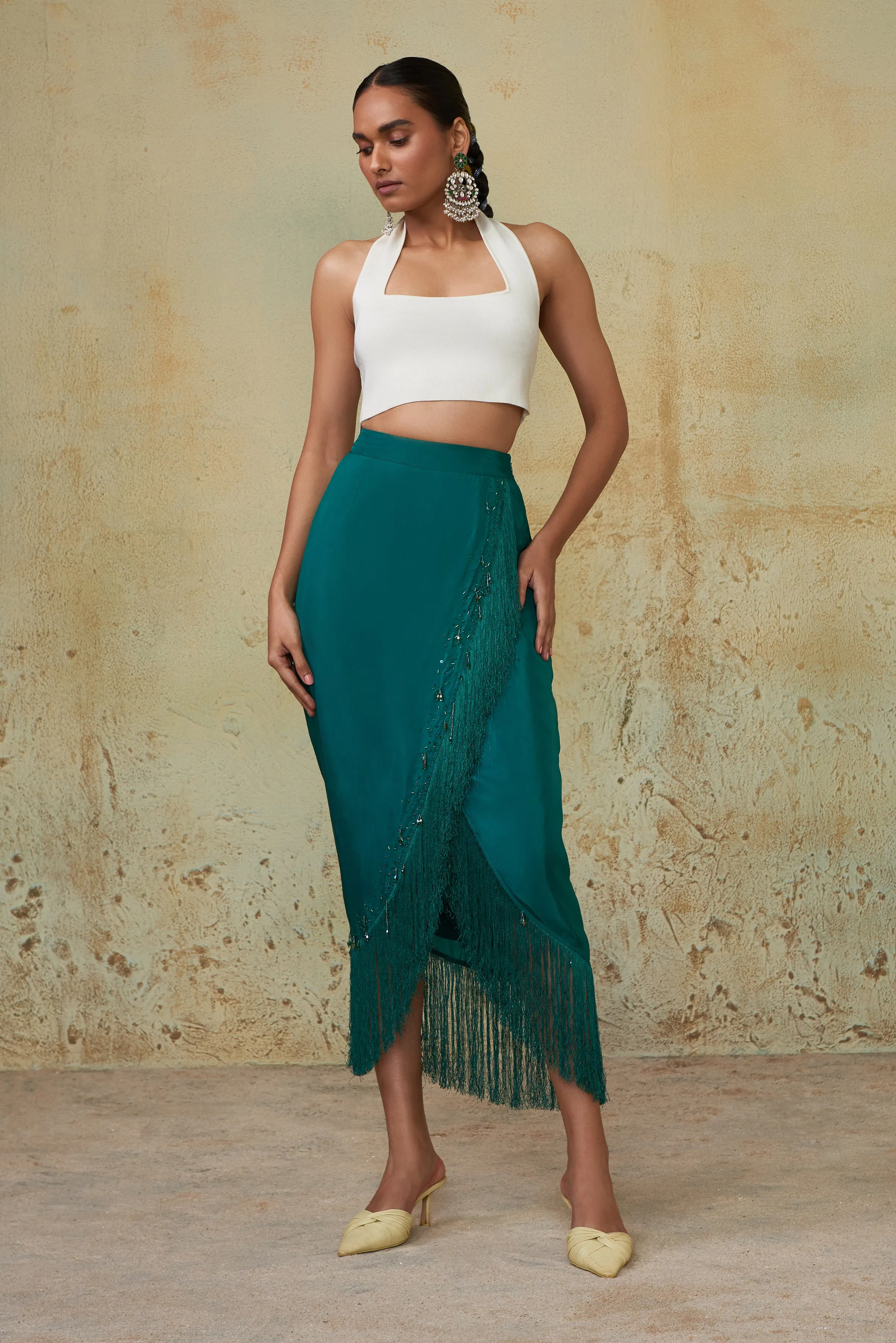 Emerald Green Wrap Skirt