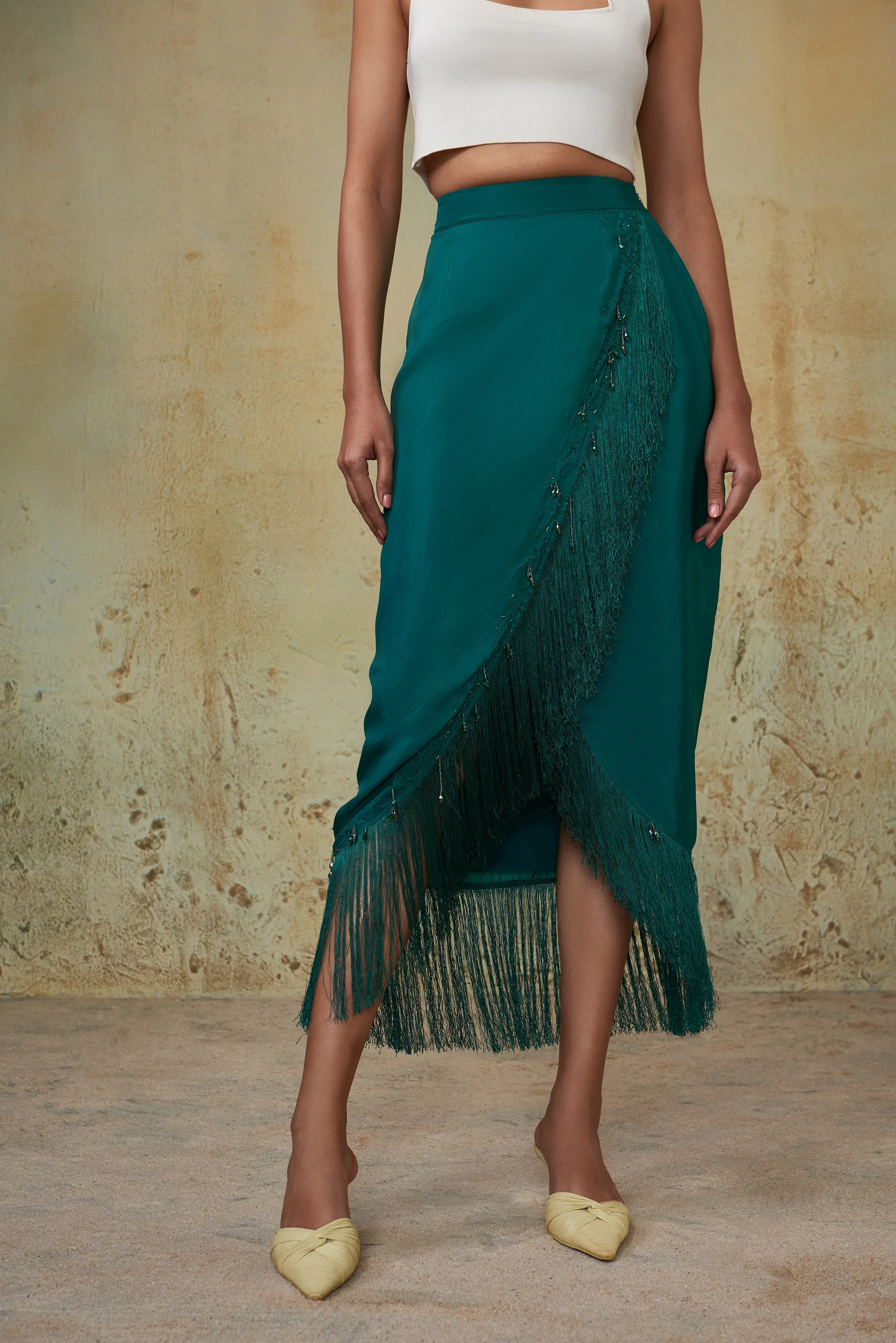 Emerald Green Wrap Skirt