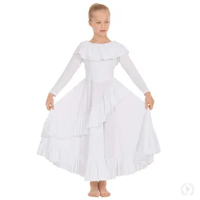 Eurotard Girls Ruffle Long Sleeve Praise Dress