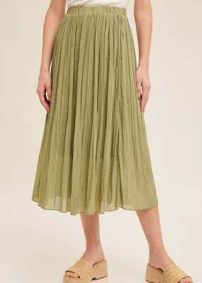 FINAL SALE - Pleated Midi Skirts - 2 Colors!