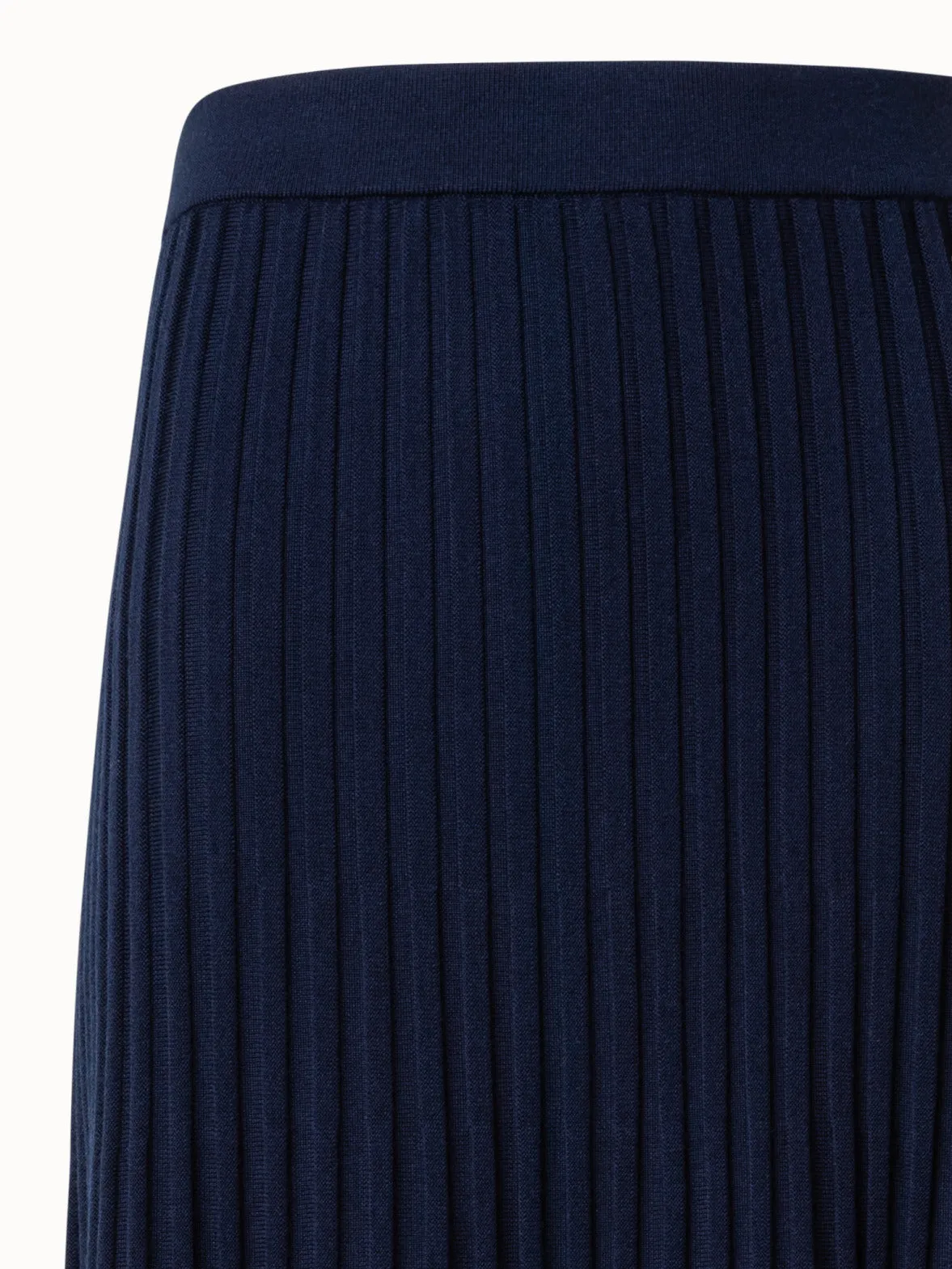 Flared Merino Knit Skirt in Ribbed Wool