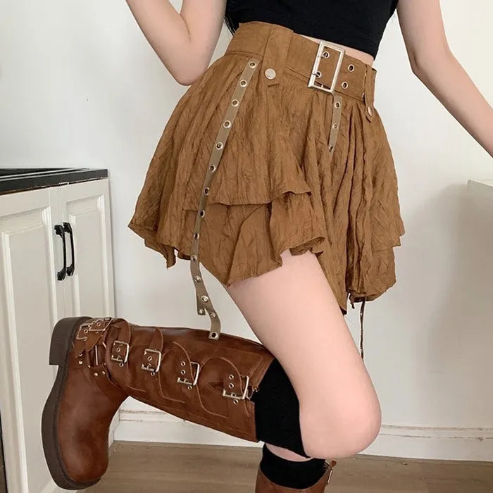 Forest Fairy Mini Skirt in Brown