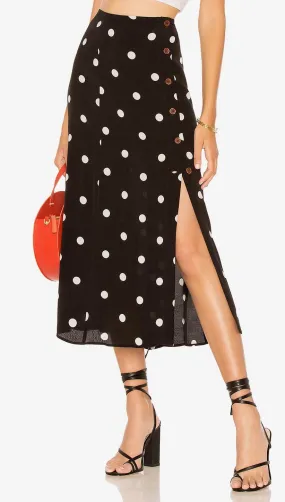 Free People Retro Love Midi Skirt Black