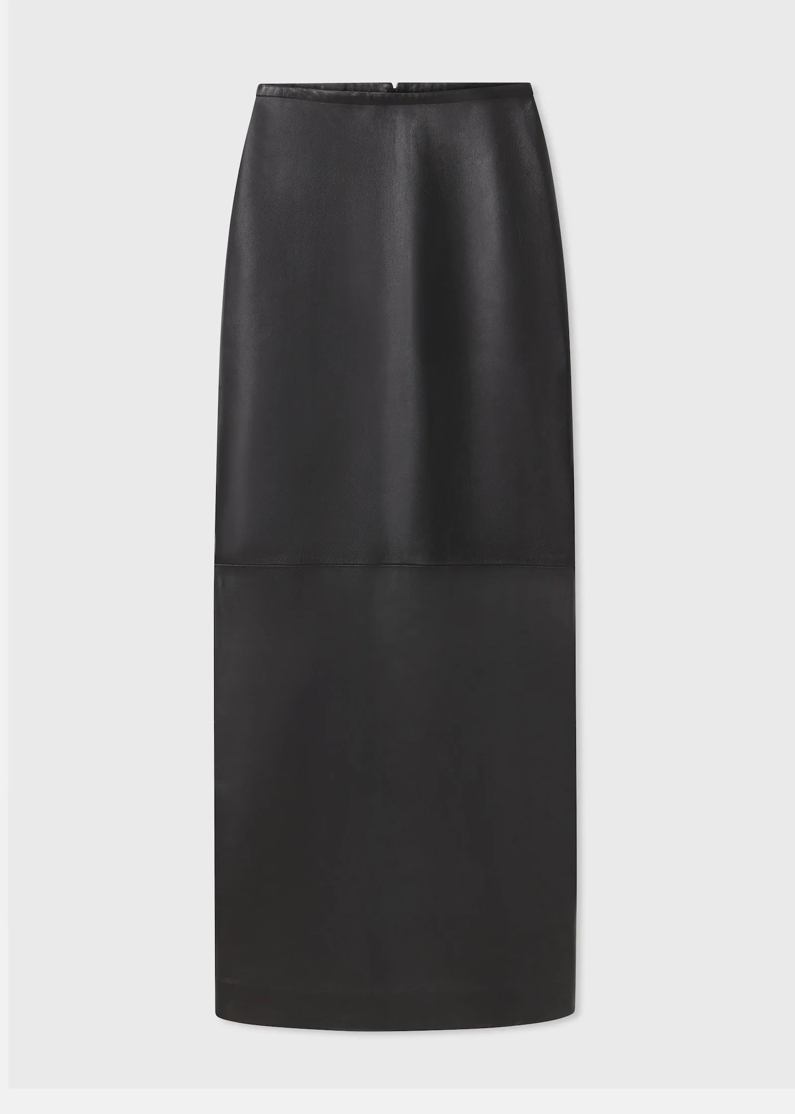 Full Length Skirt in Leather  - Black