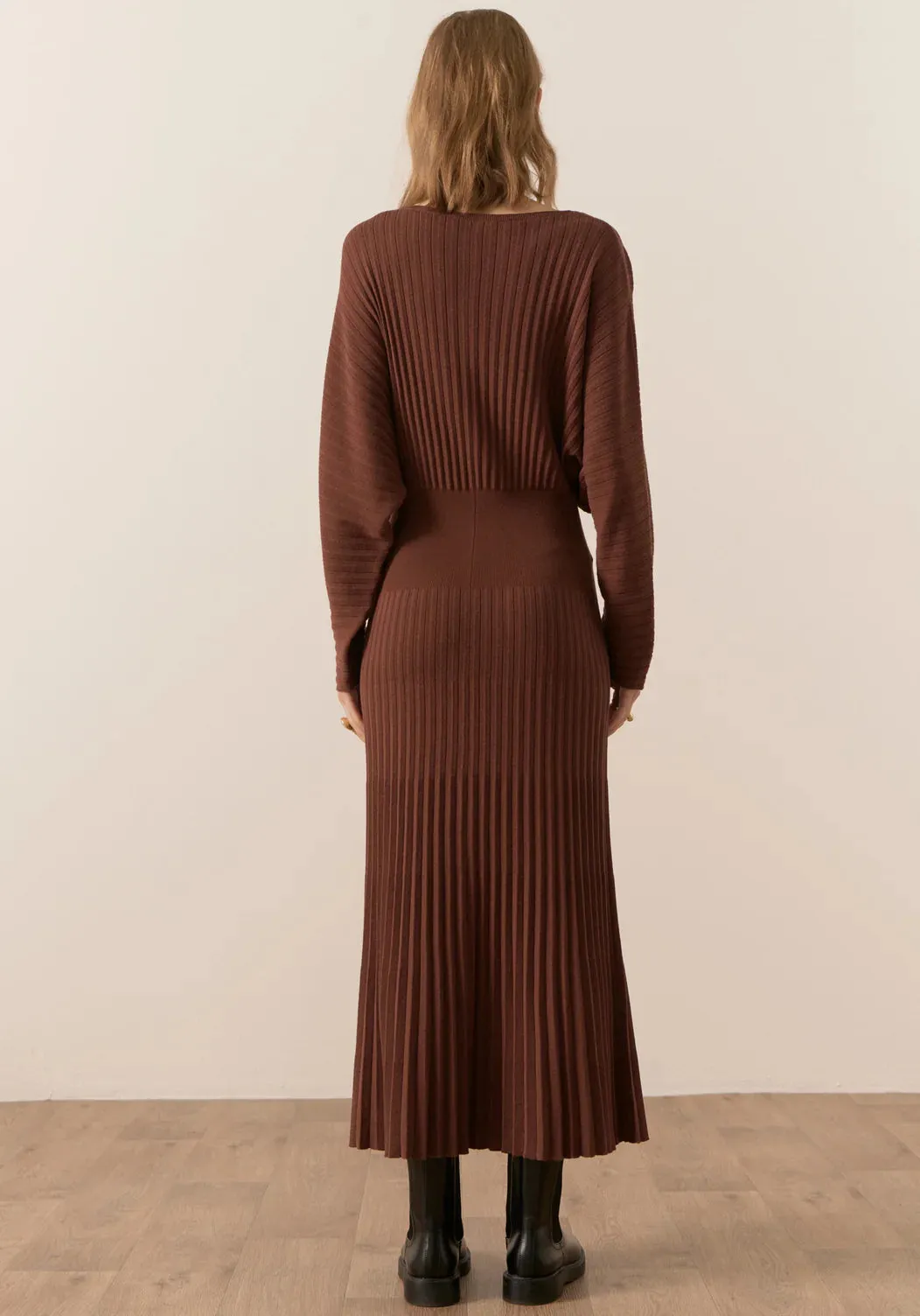 Gizelle Pleated Maxi Dress - Toffee