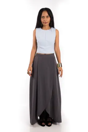 Grey Skirt,  Split Skirt, Long Grey Skirt