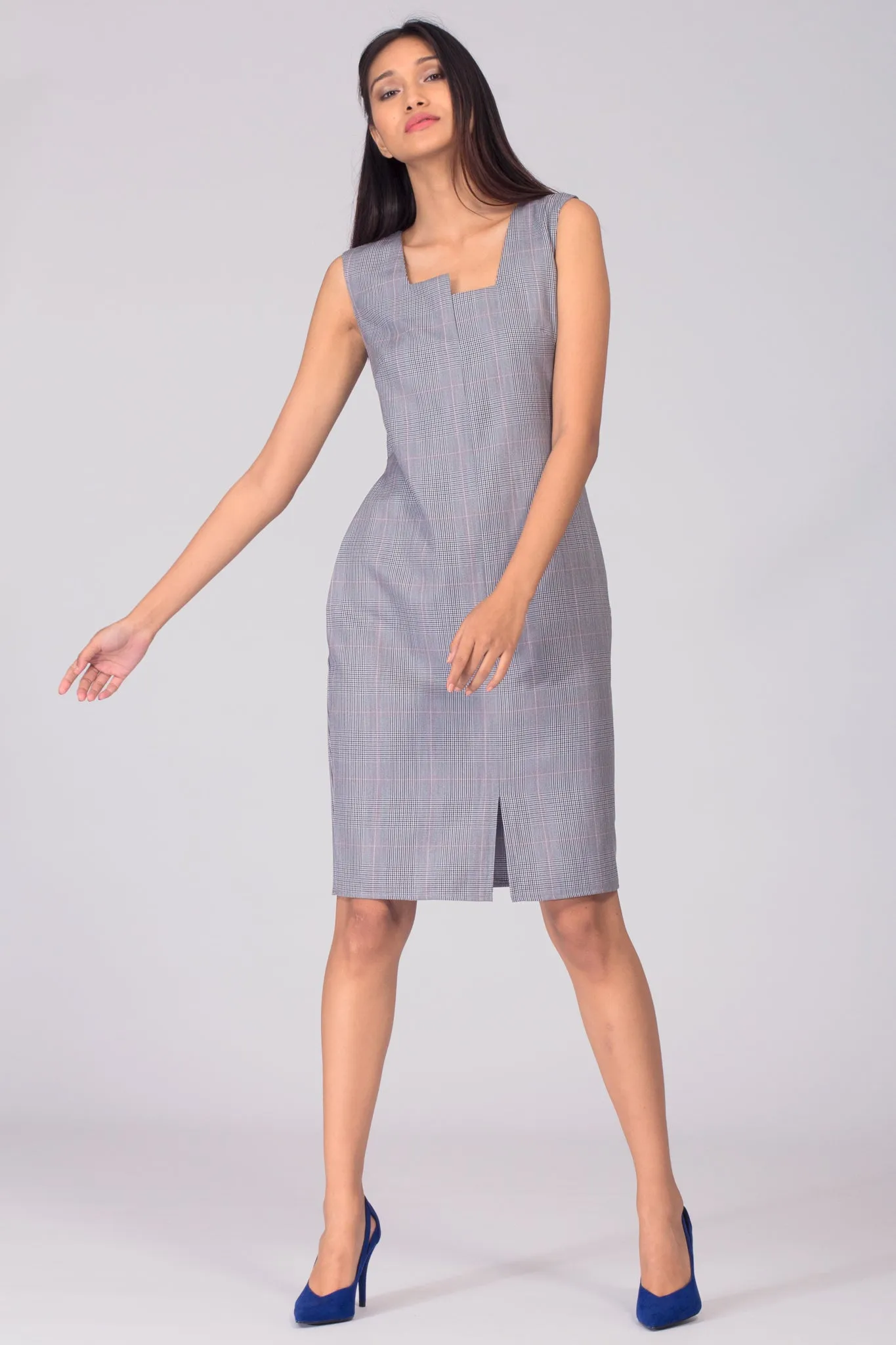 Hillary Boxy Neck Shift Dress