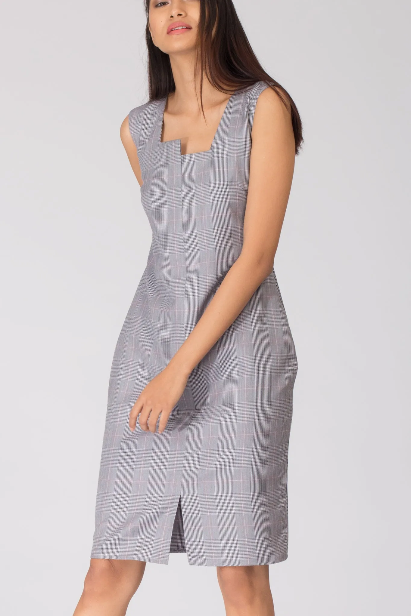 Hillary Boxy Neck Shift Dress