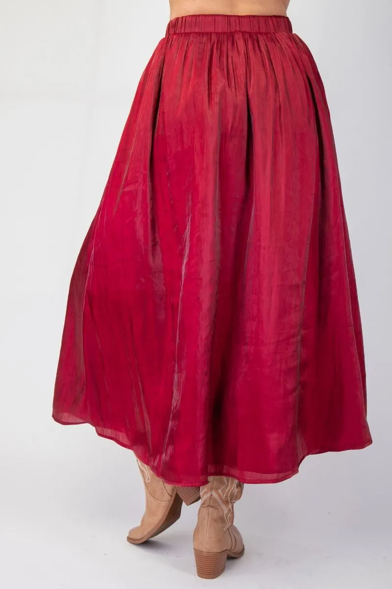 Holiday Soiree Maxi Skirt - Wine