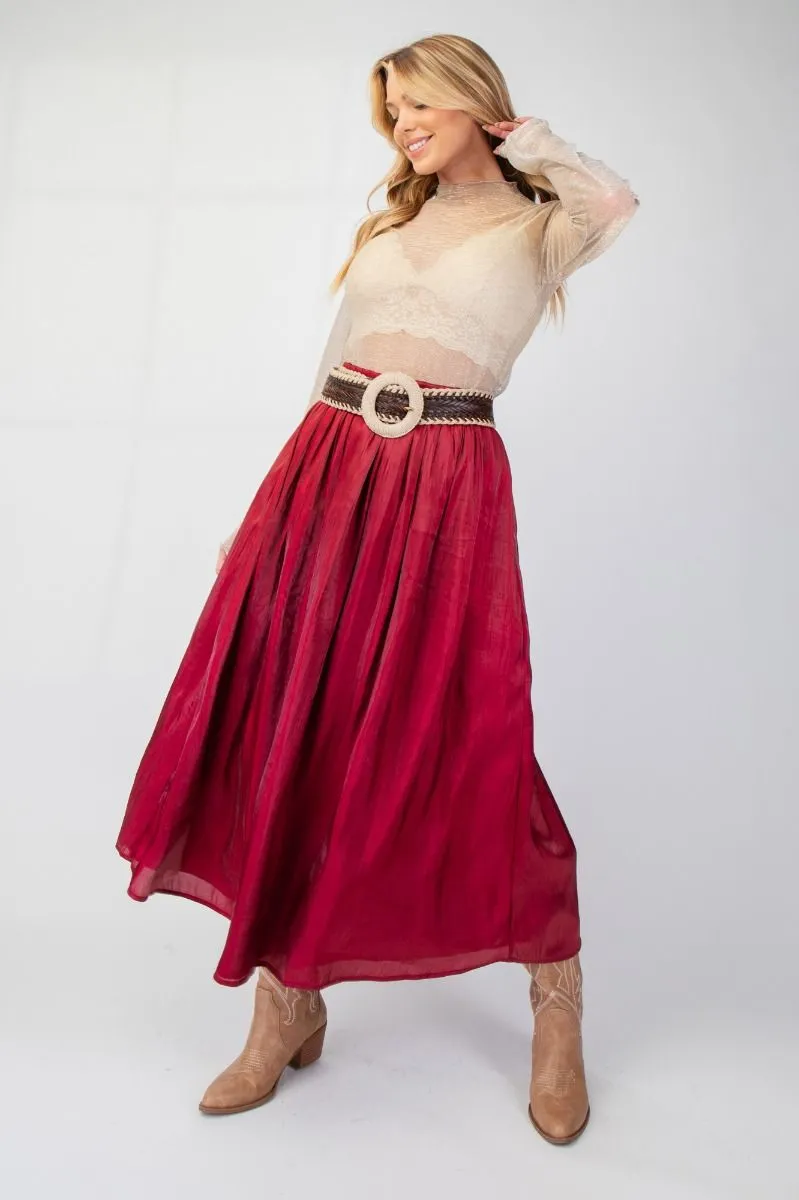 Holiday Soiree Maxi Skirt - Wine