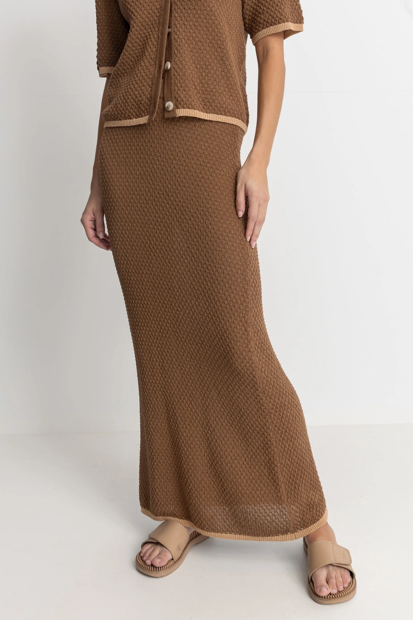 Joni Knit Maxi Skirt Chocolate