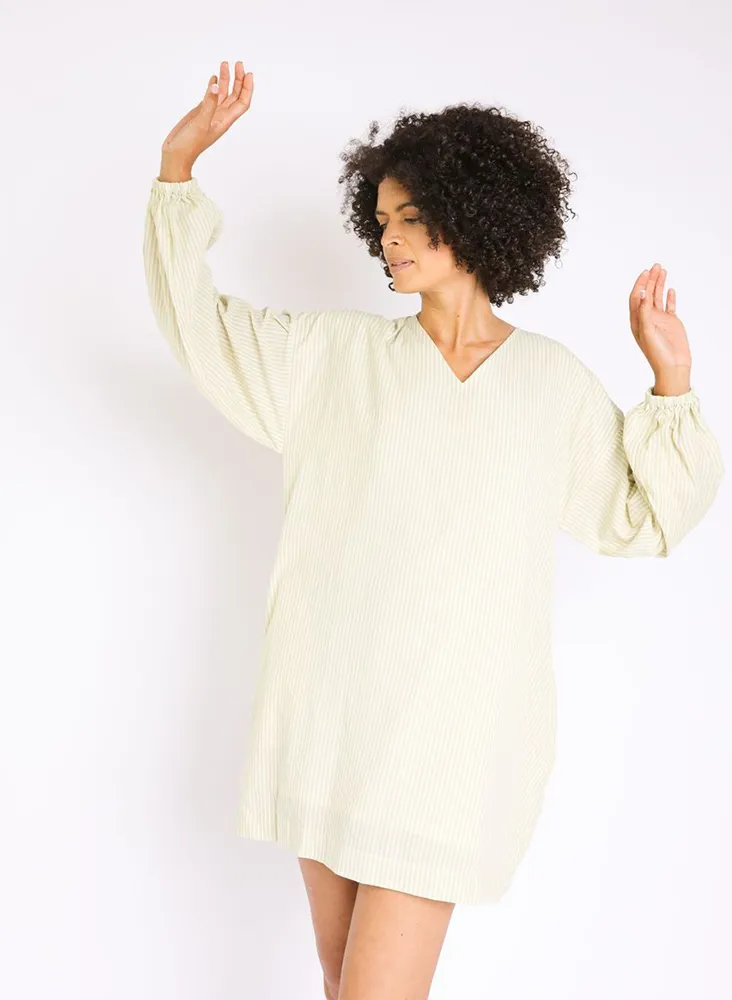 Katie Tunic, matcha stripe