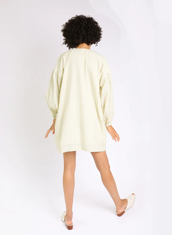 Katie Tunic, matcha stripe