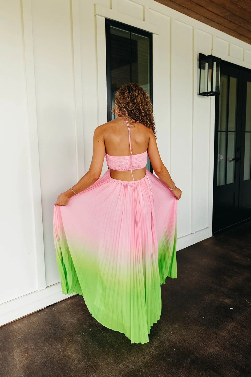 Kennedy Maxi Dress - Pink/Lime