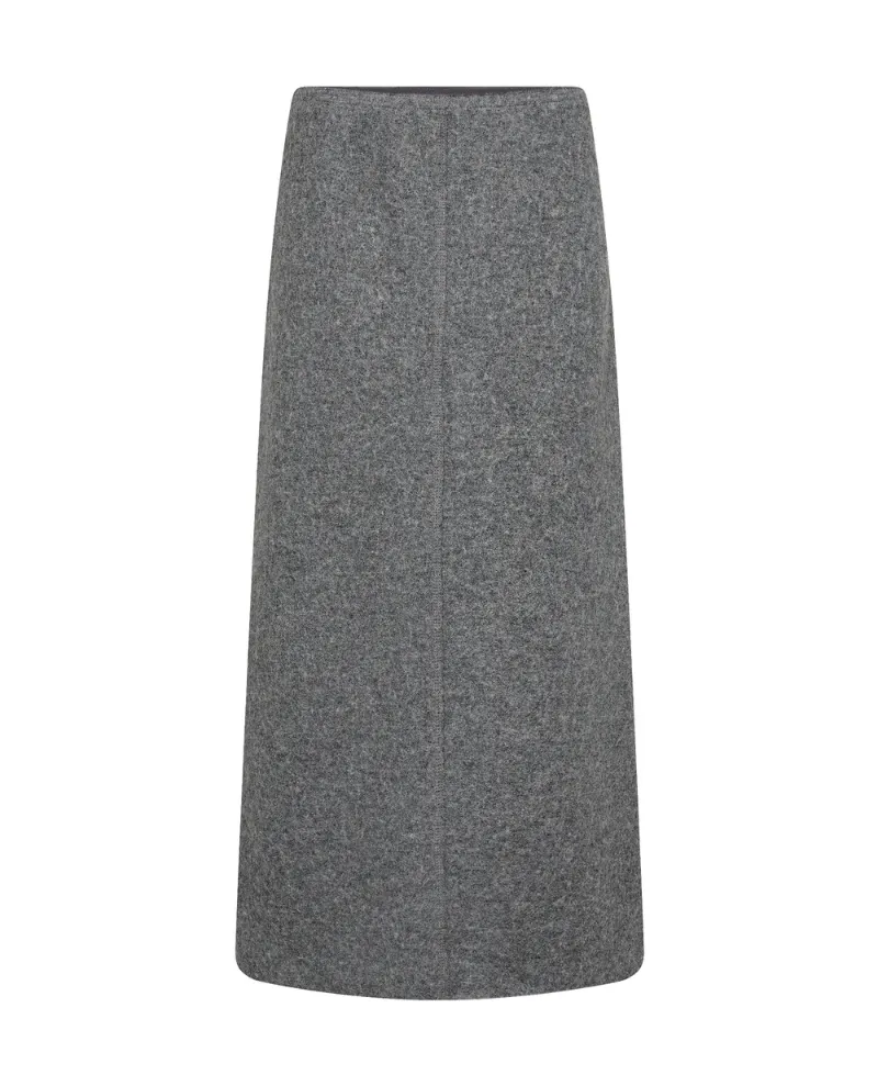 Levete Room Icon Grey Boiled Wool Midi Skirt