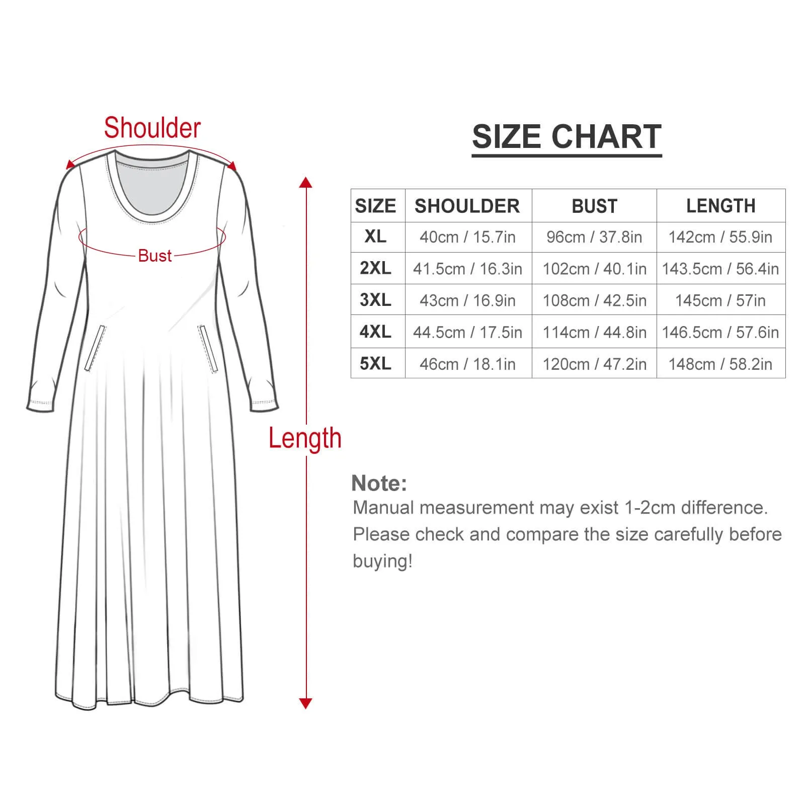 Lilo's Dress Plus Size Loose-Fit Long Sleeve Dress