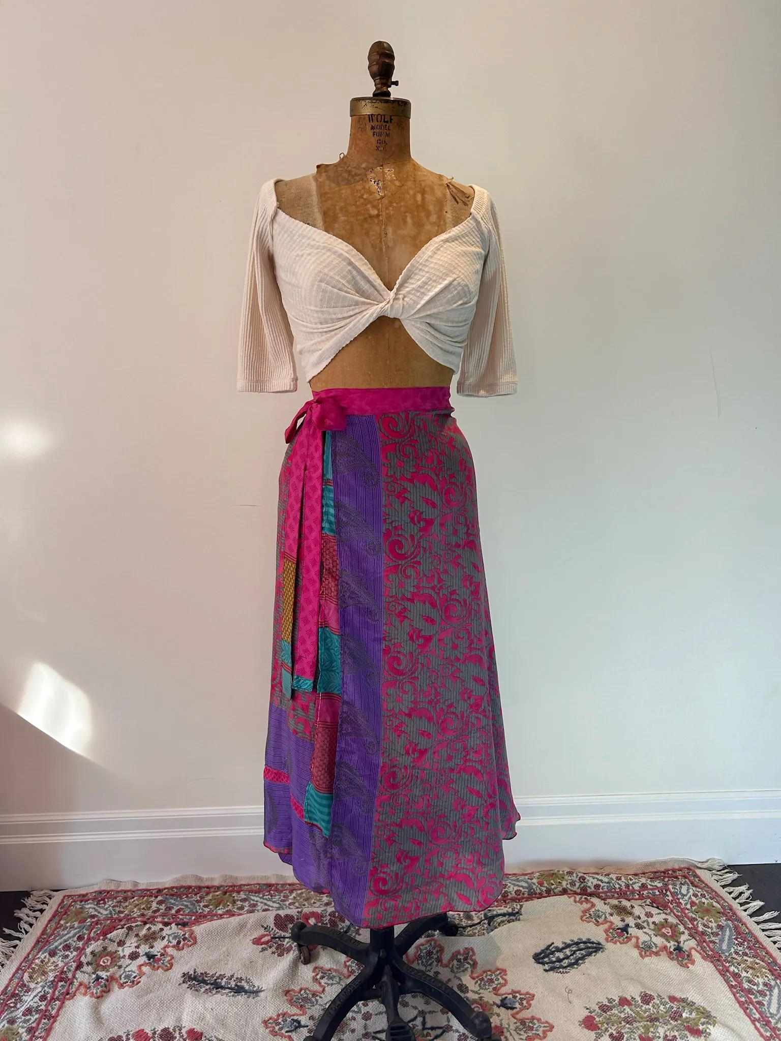 Long Multi Wear Reversible Skirt - Pink Teal