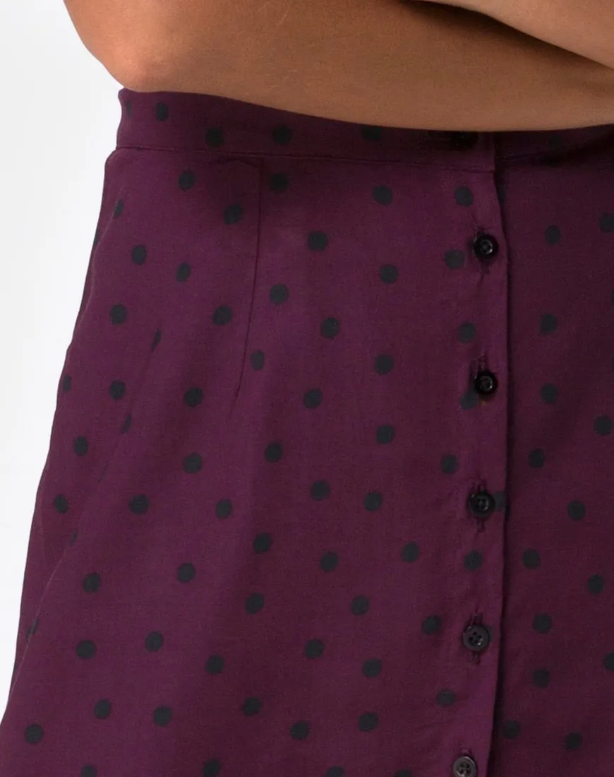 Marni Midi Skirt in Skater Polka Wine