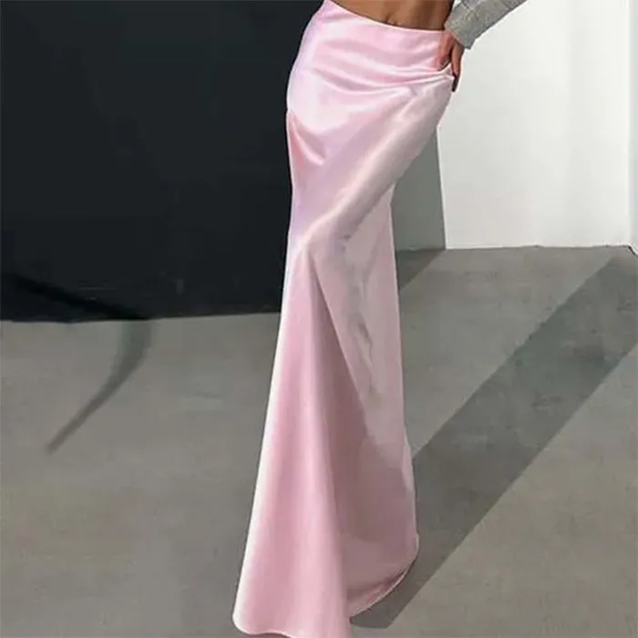 Mermaid Core Satin Maxi Skirt